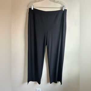 Franne Golde Black Pants Womens XL Stretch Straight Wide Leg Palazzo Made in USA